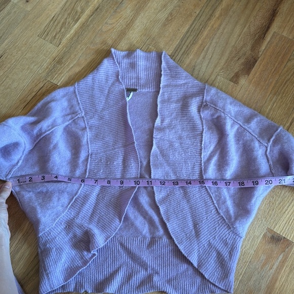 Free People Disco Cashmere Shrug Cropped Cardigan Small Purple Lavander - Picture 7 of 7